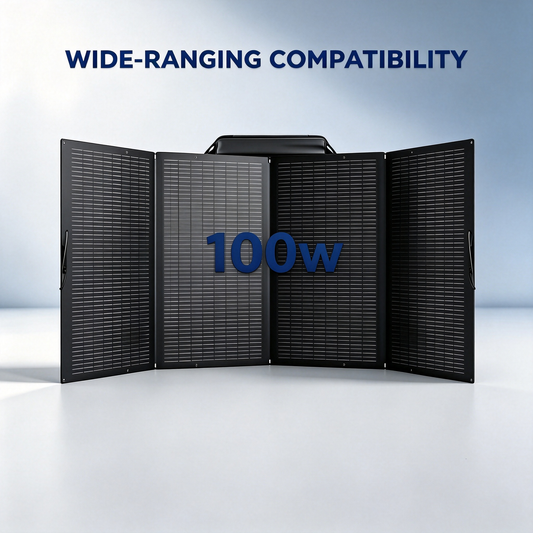 100W Portable Foldable Solar Panel with Stand - IP68 Waterproof