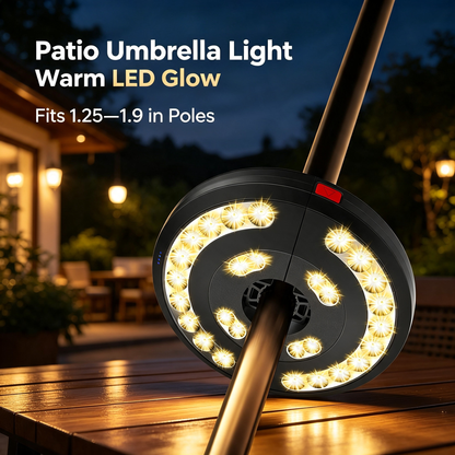 USB Rechargeable Patio Umbrella LED Pole Light