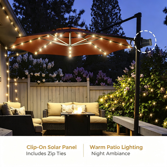 Clip‑on Solar Powered Umbrella String Lights
