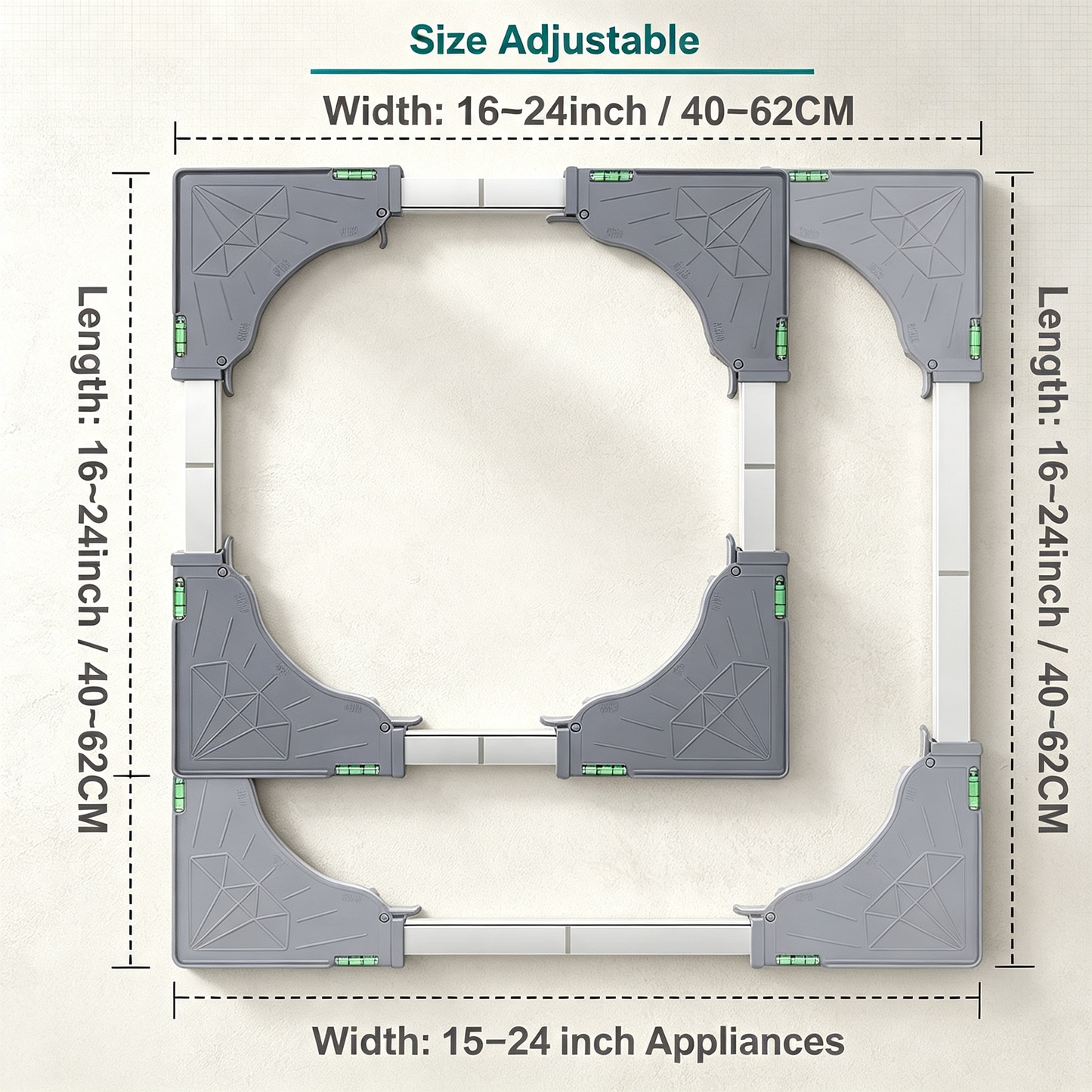 Adjustable Appliance Moving Base with Lockable Casters