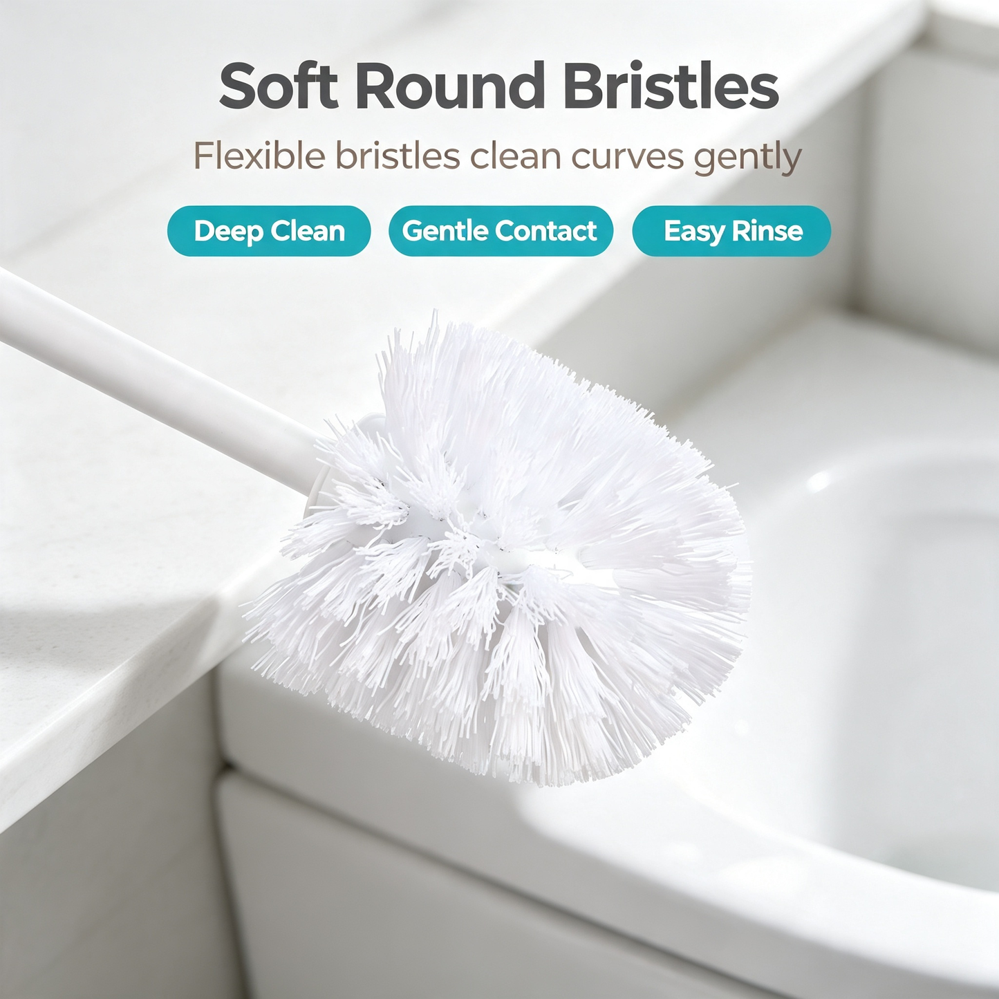 Modern Toilet Brush with Tall Cylinder Holder