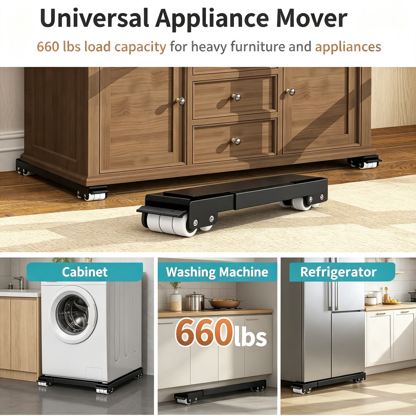Adjustable Furniture Moving Dolly for Washer Refrigerator