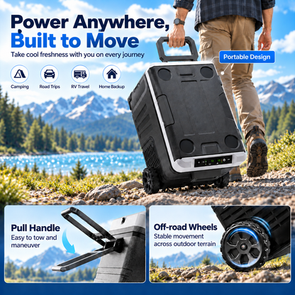 53QT 12V Portable Car Refrigerator – Dual Zone Fridge & Freezer