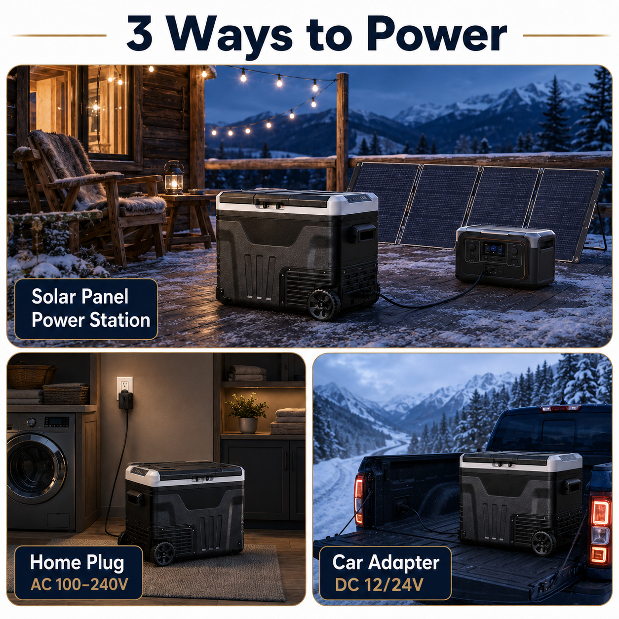 MoodDwe™ 53QT Dual-Zone Fridge + FREE 100W Solar Panel