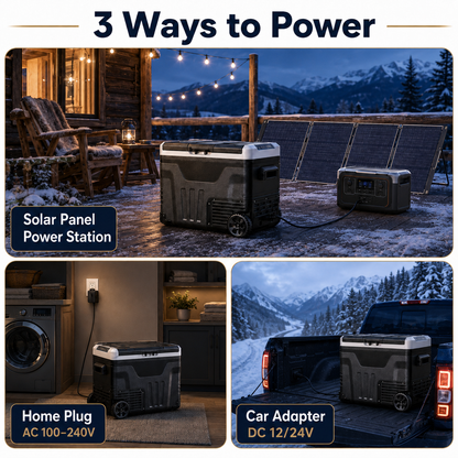 MoodDwe™ 53QT Dual-Zone Fridge + FREE 100W Solar Panel