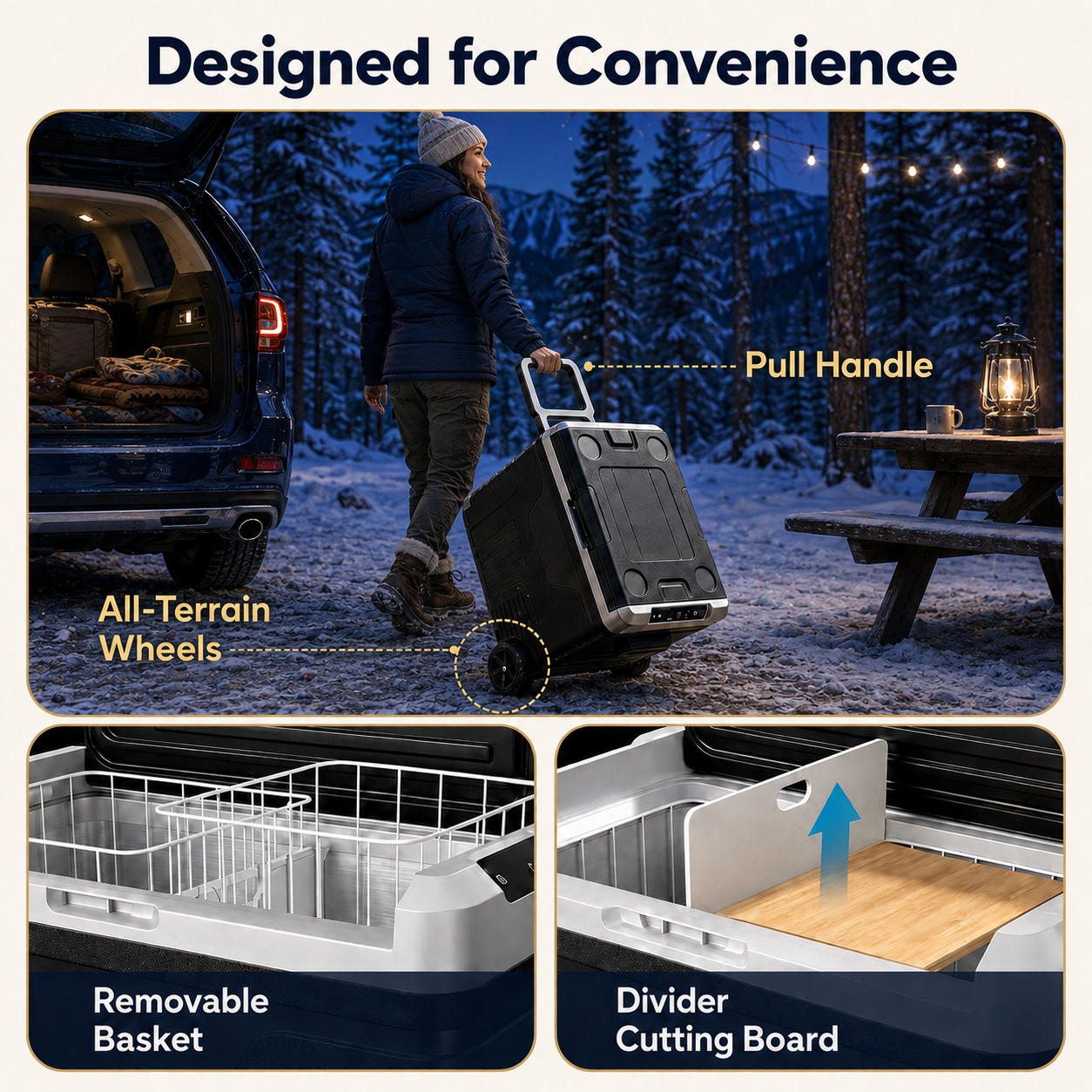 MoodDwe™ 53QT Dual-Zone Fridge + FREE 100W Solar Panel